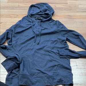 Men's Dark Gray Hooded Pullover Sweatshirt